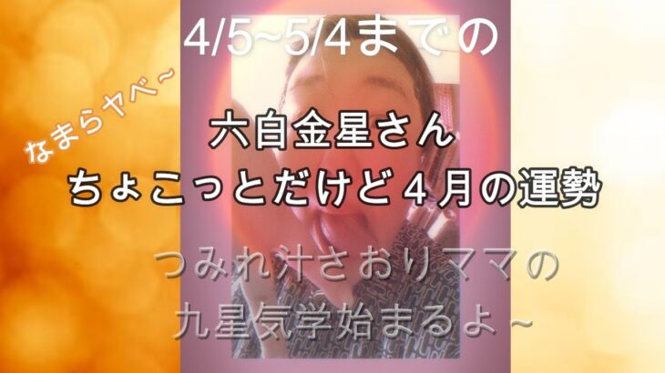 【占い】つみれ汁さおりママ。六白金星さん、ちょこっとだけど４月の運勢