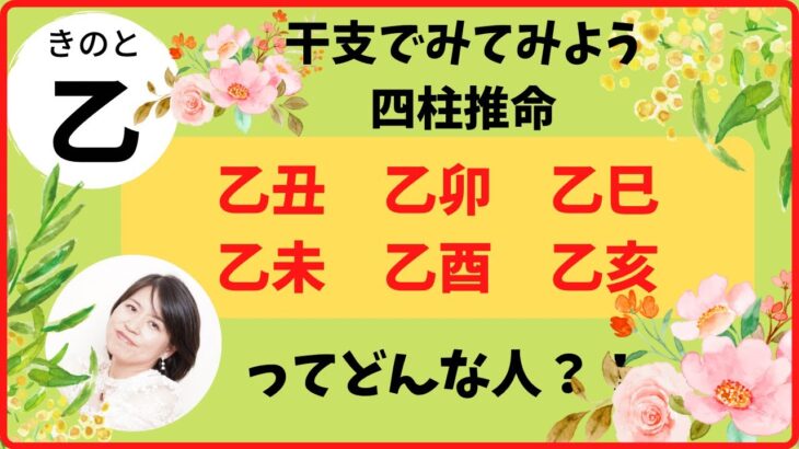 【四柱推命】干支でみる乙丑、乙卯、乙巳、乙未、乙酉、乙亥ってどんな人？！