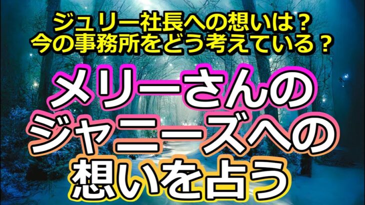 【リクエスト占い】メリーさんからみた今のジャニーズ事務所・ジュリー社長を占う【彩星占術】