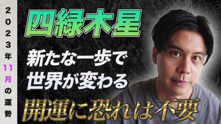 【占い】2023年11月四緑木星の運勢『新たな一歩踏み出せば天の助けあり！素直な人から開運する』#開運 #風水 #九星気学