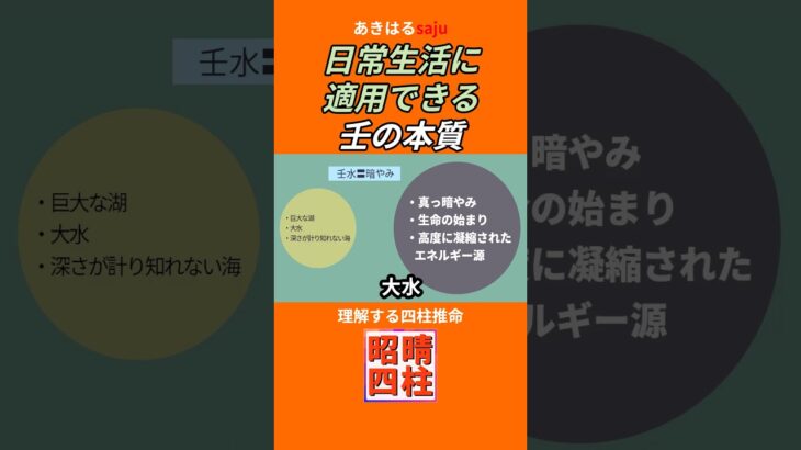 【四柱推命 あきはる】日常生活に適用できる壬の本質 #shorts #四柱推命