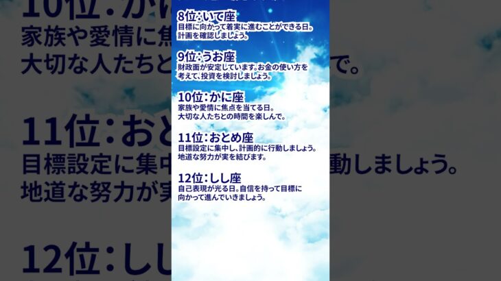 11月10日の星座占い！ あなたの星座は何位でしたか？