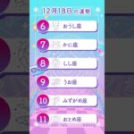 【毎日占いランキング】12/18 の１位は●●座！今日の運勢 #shorts #星座占い #星占い