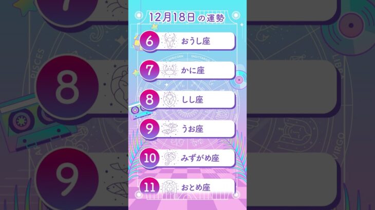 【毎日占いランキング】12/18 の１位は●●座！今日の運勢 #shorts #星座占い #星占い