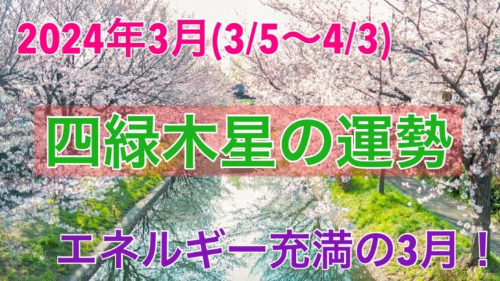 【2024年3月四緑木星の運勢(3/5〜4/3】