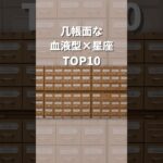 【血液型×星座占い】整列！！几帳面な人TOP10 #shorts #占い #ランキング #開運 #運気