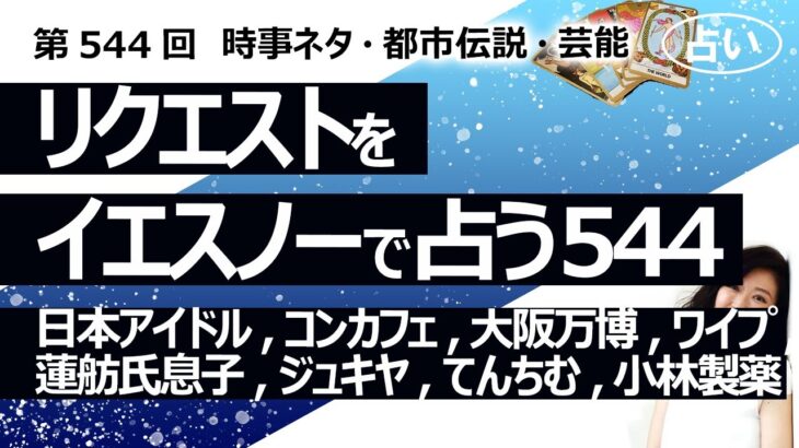 猫【544回目】イエスノーでリクエスト占い…日本アイドル,コンカフェ,大阪万博,ワイプ,蓮舫氏息子,ジュキヤ,てんちむ,小林製薬【占い】（2024/7/30撮影）