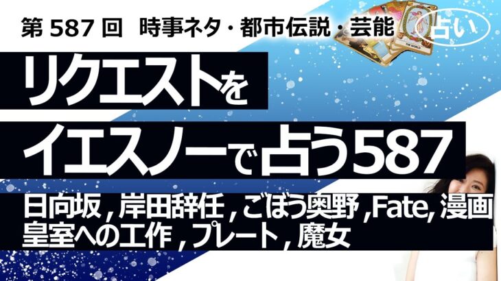 【587回目】イエスノーでリクエスト占い…日向坂,岸田辞任,ごぼうの党 奥野,Fate/grand oeder,漫画完結,皇室への工作,プレート,魔女【占い】（2024/10/10撮影）